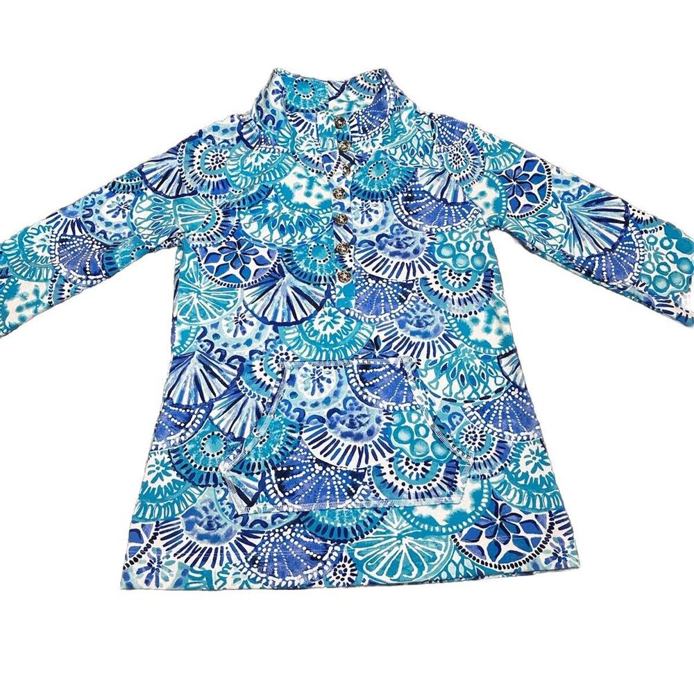 Lilly Pulitzer Captain Popover Pullover Women’s Small Turquoise Oasis Half Shelf